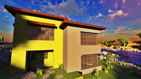 Lime Modern Simple Minimal House Minecraft Map