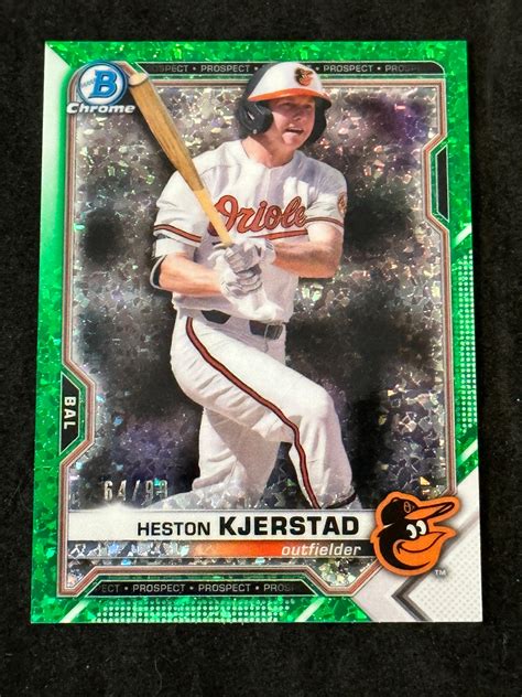 Lot D 99 2021 Bowman Chrome Green Shimmer Refractor Heston