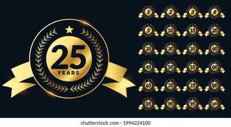 Golden Anniversary Labels Big Set Stock Vector Royalty Free 1994224100 Shutterstock