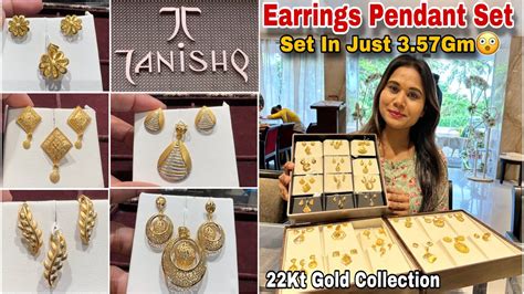 Tanishq Light Weight Gold Pendant Set Designs With Weight Price