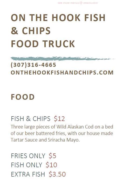 Online Menu Of On The Hook Fish Chips Restaurant Grandview Missouri