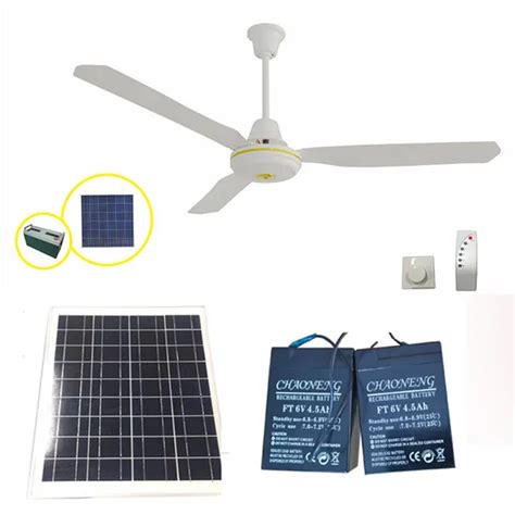 V Acdc Remote Control Solar Ceiling Fan With Charging While Working