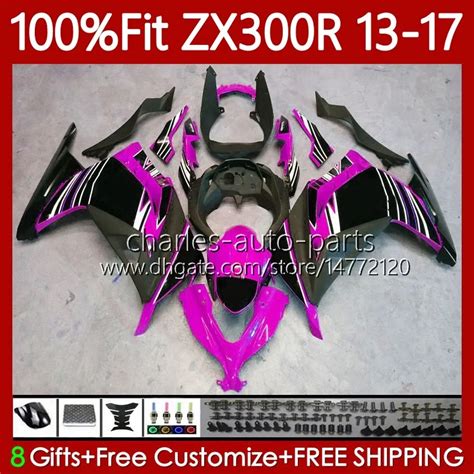 Pink And Black Injection Body Kit For Kawasaki Ninja ZX300R EX 300 2013