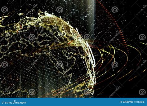 Ejemplo 3d De La Tierra Virtual Detallada Del Planeta Stock De