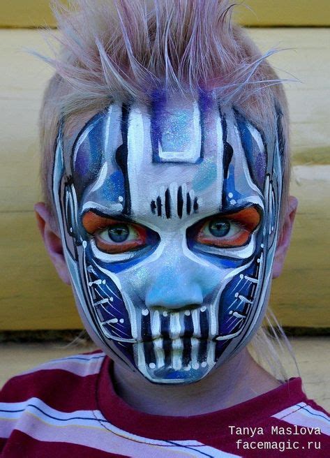 44 Face Paint Cyborg Robot Ideas Cyborg Face Painting Halloween Face