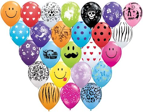 Mixed Printed And Plain Helium Balloon Table Arrangement With Hifloat