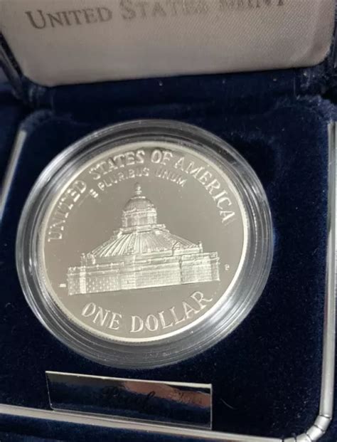 P Bu Silver Dollar Proof Coin Library Of Congress Commem Coa