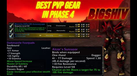 Bigshiv Phase 4 Best Rogue PvP Gear YouTube