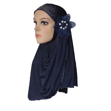 Cogongrass Muslim Hijab Islamic Scarf Woman Amira Cap Beautiful Drill