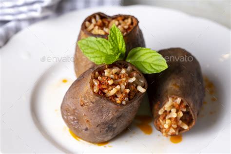 Traditional Delicious Turkish Foods Dried Eggplant Stuffed Turkish