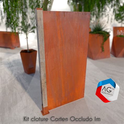 Clotures Tendance En Acier Corten Et Poteau Bois Occludo