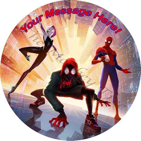 Spiderman Into The Spiderverse Edible Cake Images And Cupcake Toppers