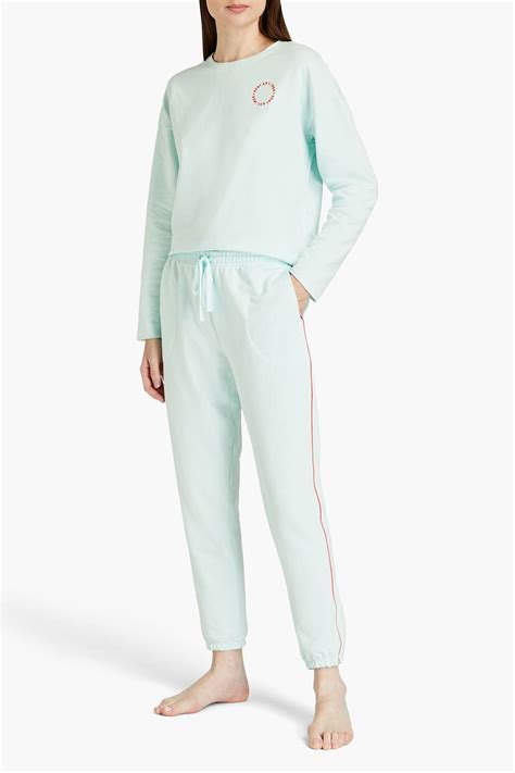 Dkny Appliquéd Cotton Blend Jersey Pajama Pants The Outnet