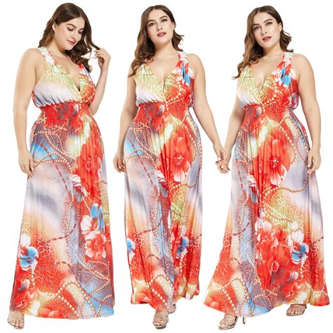 Moda verão feminino boho floral impresso decote em v cintura alta