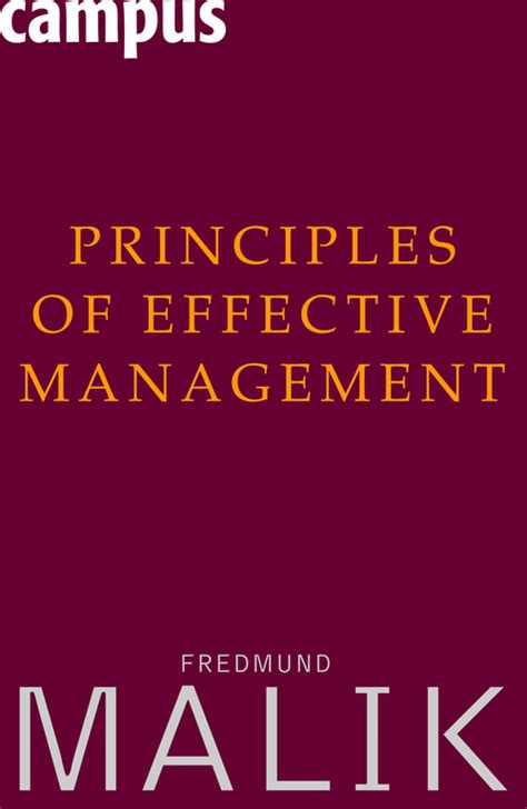 Principles Of Effective Management Ein E Book Von Fredmund Malik