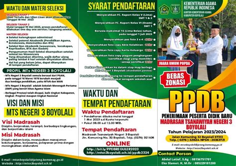 PENGUMUMAN PENERIMAAN PESERTA DIDIK BARU MADRASAH TSANAWIYAH NEGERI 3