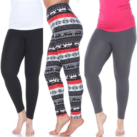 White Mark Pack Of 3 Plus Size Leggings