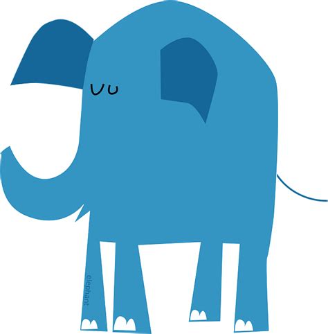 Elephant Blue Happy · Free Vector Graphic On Pixabay