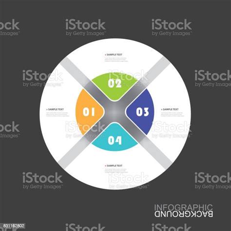 인포그래픽 디자인식 4가지 개체에 대한 스톡 벡터 아트 및 기타 이미지 4가지 개체 부분의 원형 차트 Istock