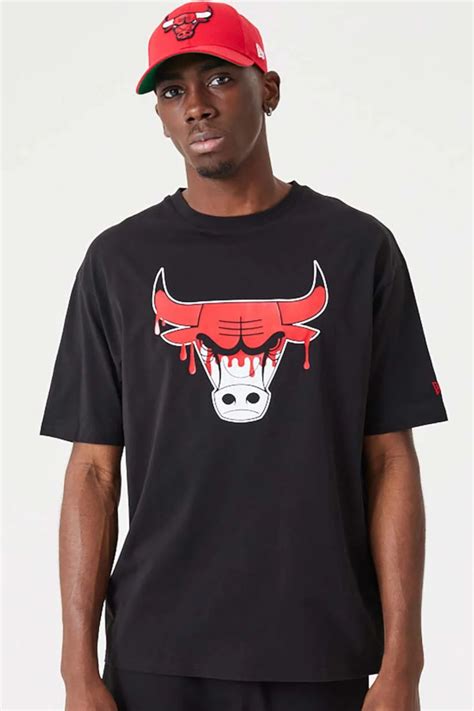 New Era Chicago Nba Drip Logo Bulls T Shirt Black