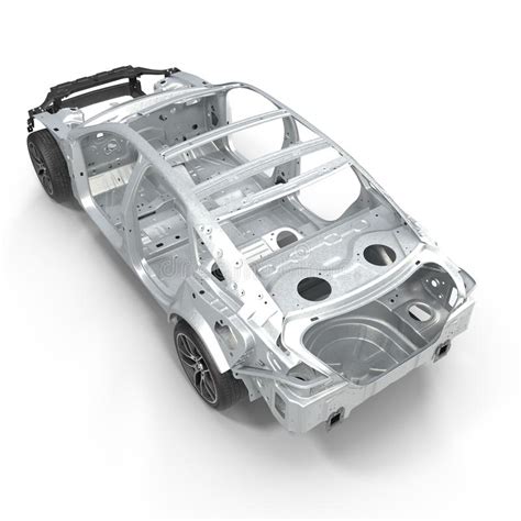 Angle From Up Car Frame With Chassis On White 3d Illustration Stock Illustration Illustration