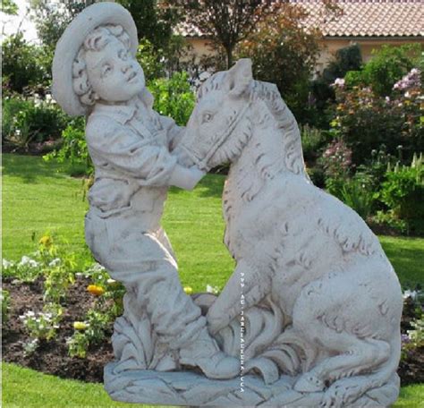 Statue En Pierre Reconstitu E De Jardin Cheval Et Lenfant A Au