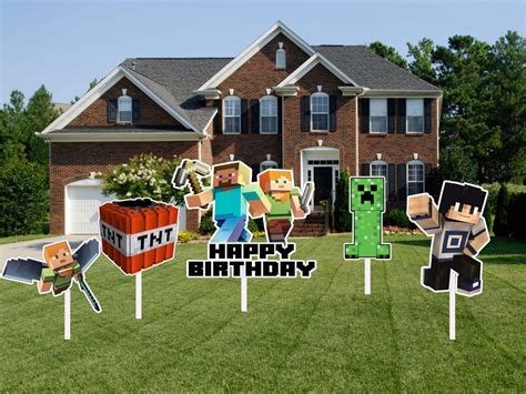 Buy Minecraft Party Decoration Cutouts Party Supplies Thememyparty