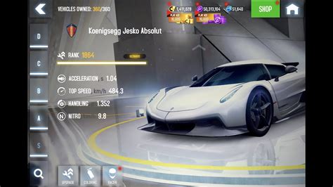 Asphalt 8 Welcome To Home My Baby KOENIGSEGG JESKO ABSOLUT Car No 360