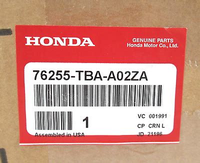 Genuine Oem Honda Tba A Za Driver Lh Side Mirror Housing Set