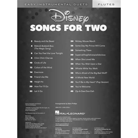 Hal Leonard Disney Songs For Two Flute Musikhaus Thomann