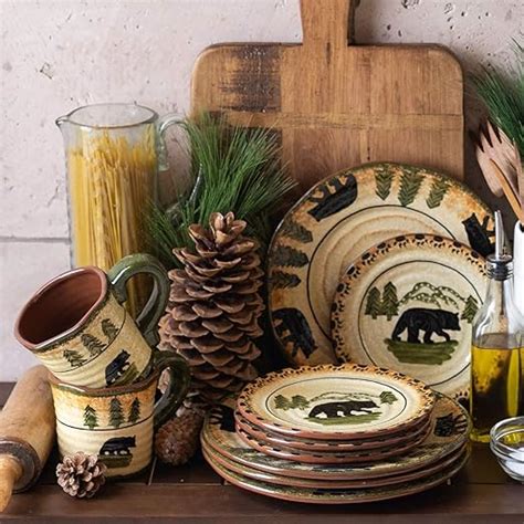 Paseo Road By Hiend Accents Rustic Bear 16 Piece Ceramic