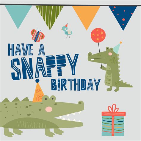 Crocodile Alligator Snappy Birthday Card Boomf