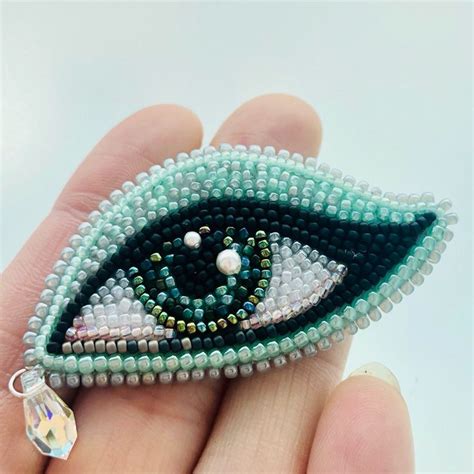 Evil Eye Beaded Brooch Boho Jewelry Teardrop Charm Brooch Evil Etsy