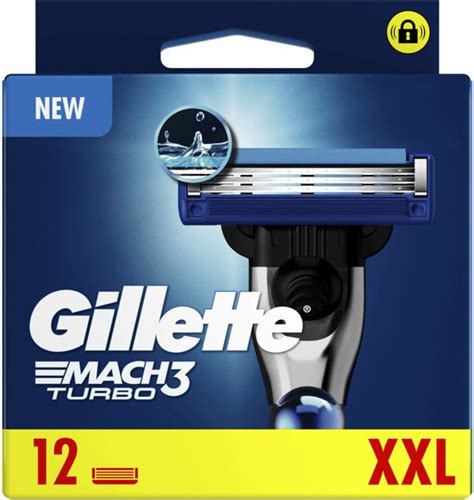 Gillette Mach 3 Turbo Scheermesjes Voor Mannen 12 Stuks Bol