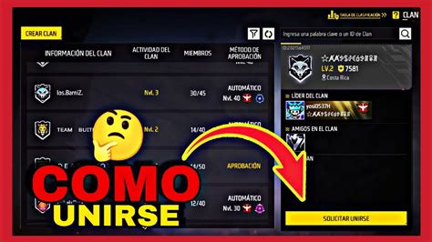 Como Unirse A Un Clan De Free Fire Youtube