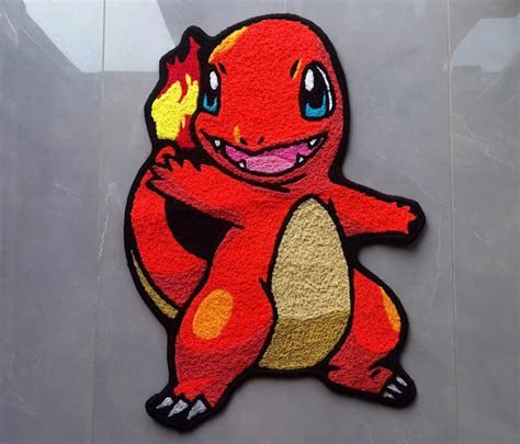 Pokémon Anime Rug Handmade charmander Rug Custom Rug for Rooms and