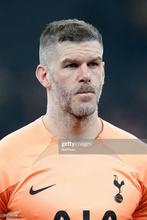 Fraser Forster Of Tottenham Hotspur Looks On During The Uefa News