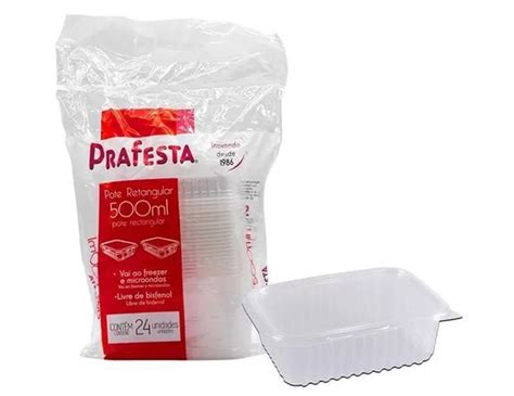 Prafesta Pote Retangular Micro 500ml 24 Unidades