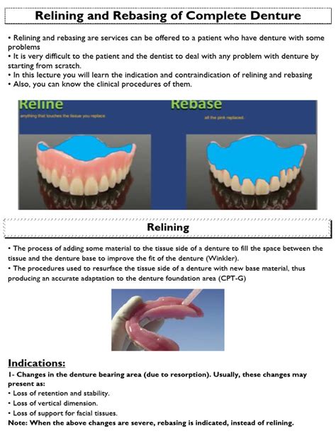 relining and rebasing جاهزة للطباعة | PDF | Dentures | Dentistry Branches