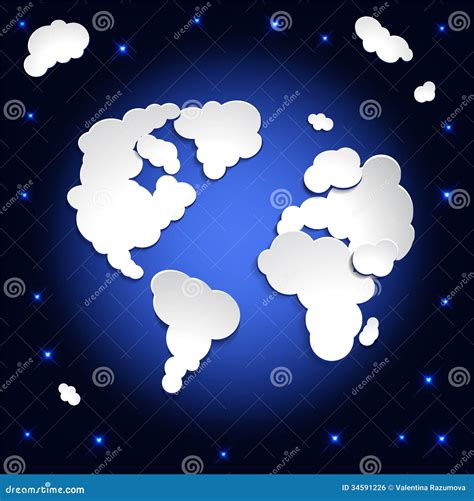 Earth globe from clouds. stock vector. Illustration of international ...