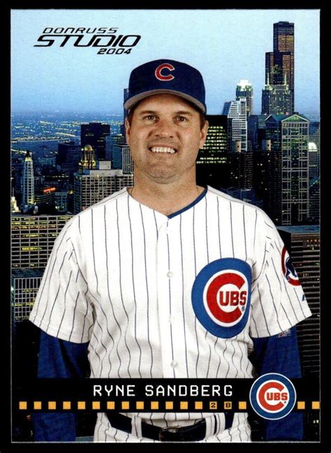 2004 Donruss Studio Baseball Card Ryne Sandberg Chicago Cubs 47 EBay