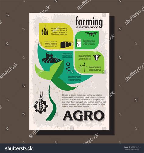 Agriculture Brochure Design Template Agricultural Company Stock Vector Royalty Free 1635197617