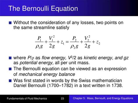 Ppt Chapter Mass Bernoulli And Energy Equations Powerpoint