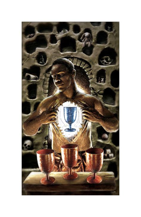 Four Of Cups Tarot Fine Art Print Etsy