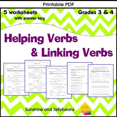 Linking Verbs And Helping Verbs 5 Worksheets And Answer Key Grades 3 4 Made By Teachers