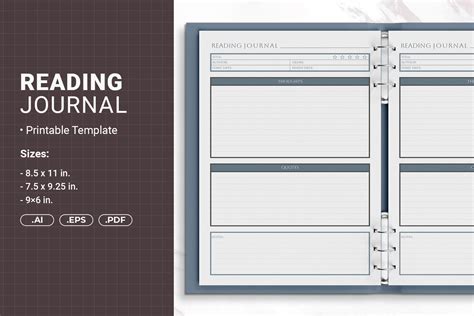 Reading Journal Printable Template Graphic by JUNDI · Creative Fabrica