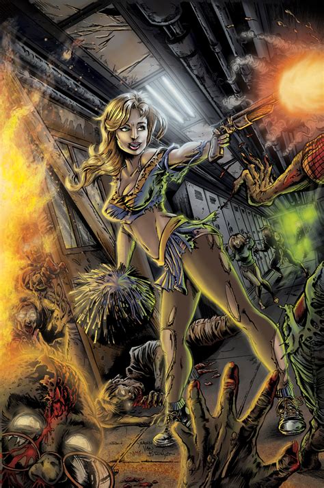 Zombies Vs Cheerleader Color By Shawnvanbriesen On Deviantart