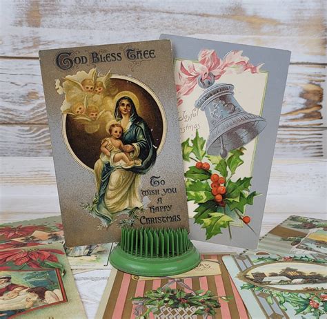 Antique CHRISTMAS Postcards 1910s - 1920s, Vintage Holiday Scrapbooking ...