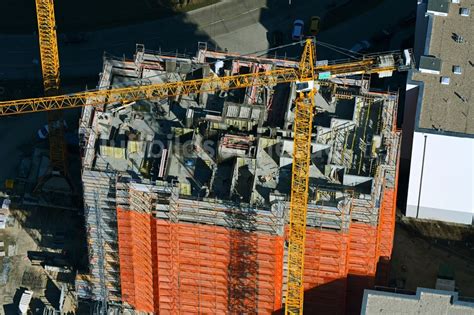 Luftaufnahme Berlin Hochhaus Neubau Wuhletaler Fenster Im Ortsteil