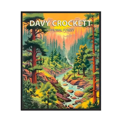 Davy Crockett National Forest Poster Art Print Retro National - Etsy